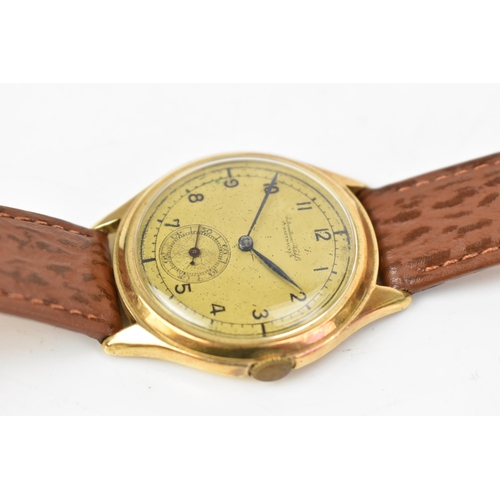 99 - An IWC (International Watch Company Shaffhausen), manual wind, gents, 14ct gold wristwatch, circa 19... 