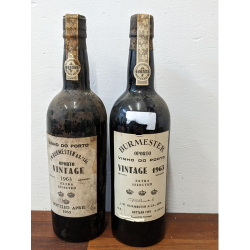 131 - Burmester vintage port 1963 bottled 1965 two bottles 750ml
Location:
If there is no condition report... 