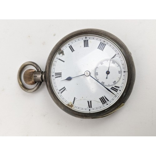 19 - A early 20th century silver cased, manual wind, quarter repeater open faced pocket watch, having blu... 