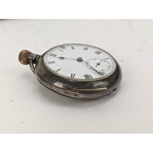 19 - A early 20th century silver cased, manual wind, quarter repeater open faced pocket watch, having blu... 