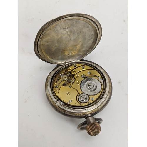 19 - A early 20th century silver cased, manual wind, quarter repeater open faced pocket watch, having blu... 