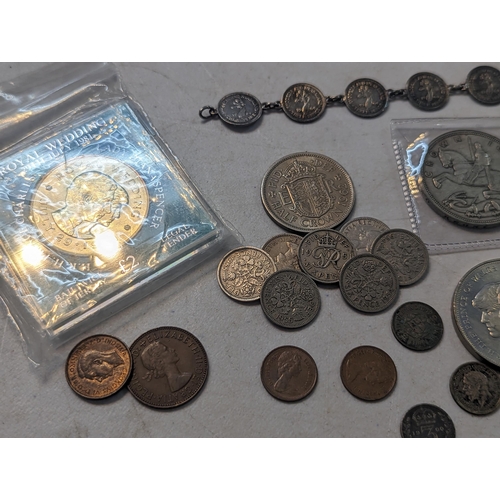 28 - A mixed collection of British coins to include an 1836 William IV fourpence, along with mixed Victor... 