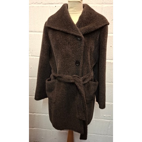 54 - Erre, South Africa- Two ladies coats comprising a blonde cashmere full length coat, UK14, having a g... 