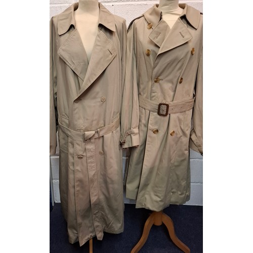 62 - Two beige trench coats comprising a London Fog size 46 regular with matching belt and an Aquascutum ... 