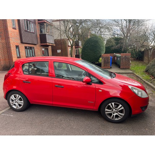 A 2010 red Vauxhall Corsa D car, petrol, 66870 miles, Mot expires 8th December 2024, full service history. Location:Car park.
Condition:Air conditioner does not work, MOT expired. Please refer to the photograph of the list of advisories on the MOT failure. Sold as seen.