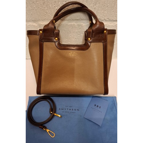 64 - Smythson-A brown leather handbag approx 13