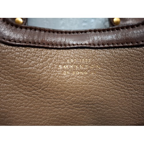 64 - Smythson-A brown leather handbag approx 13