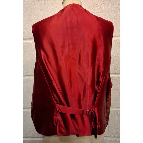 65 - An Ascot & Henley, Burlington Arcade, red silk waistcoat, approx 44