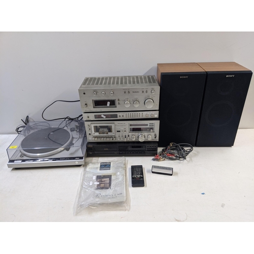 337 - A Technics sound system to include an automatic turntable system SL -Q3, A M56 Microprocessor Auto S... 