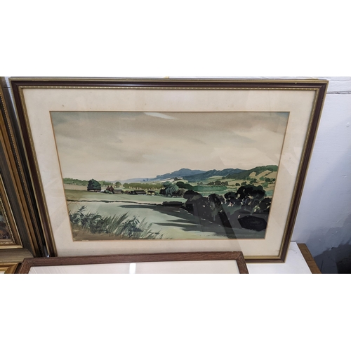 315 - A collection of framed pictures by Len Connor to include a watercolour titled 'From Smarts Hill near... 