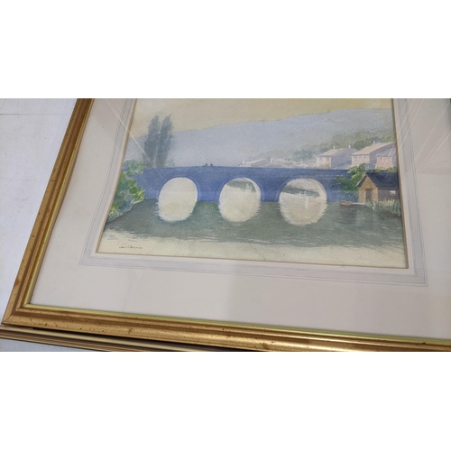 315 - A collection of framed pictures by Len Connor to include a watercolour titled 'From Smarts Hill near... 