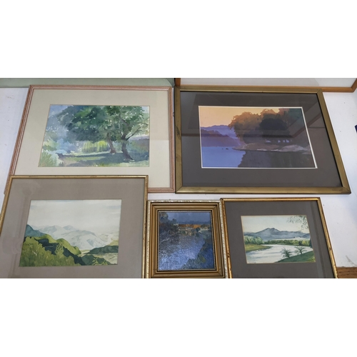 318 - A collection of framed pictures by Len Connor to include 'Tide out Sheppey' a watercolour, 'The Gard... 