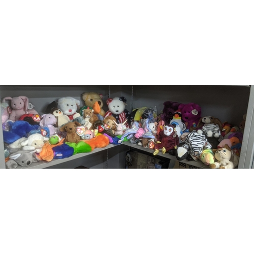 34 - A collection of TY Beanie Bears all still with original tags, to include TY Zodiac Monkey and others... 