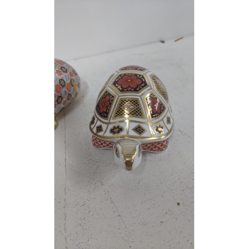 359 - Two Royal Crown Derby paperweights with gold stopper Tortoise, and Imari walrus
Location: 4.2
If the... 