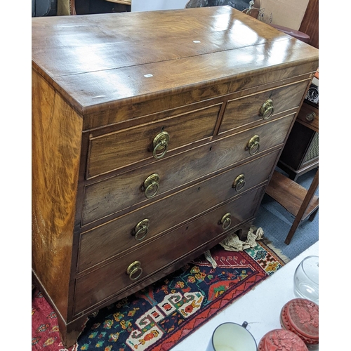 383 - A George III mahogany chest of two short and three long drawers, 101cm h x 100.5cm w
Location: A3M
I... 