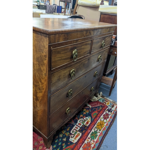 383 - A George III mahogany chest of two short and three long drawers, 101cm h x 100.5cm w
Location: A3M
I... 