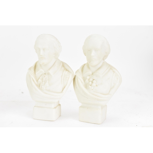 516 - A collection of late 19th/early 20th century busts to include four parian busts of Shakespear, the l... 