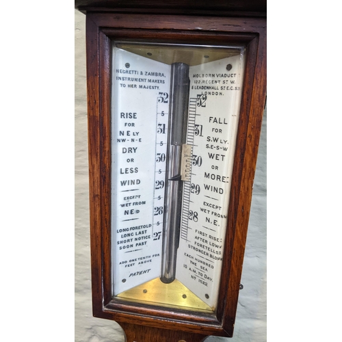 13 - A Victorian Negretti & Zamba oak cased stick barometer no.1522, 101cm h x 15.5cm w Location: LWF
If ... 