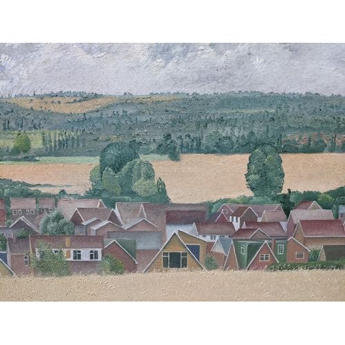 454 - Two paintings, 'Town and Country' oil on board a view of South Woddham Ferrers and the other titled ... 