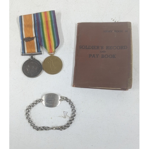 480 - A WWI medal group to include Victory medal and war medal inscribed 242295 PTE A.H.Brown.N.Sfaff.R to... 