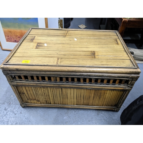 489 - A cane and bamboo linen chest  
Location: G
If there is no condition report shown, please request