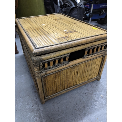 489 - A cane and bamboo linen chest  
Location: G
If there is no condition report shown, please request