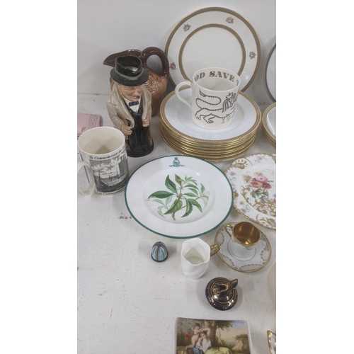 510 - Mixed ceramics and collectables to include a 1904 Royal Worcester flat back, Wedgwood commemorative ... 