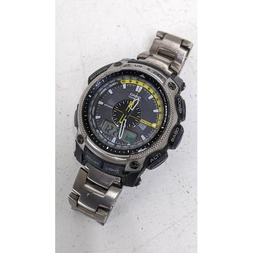 299 - A boxed Casio Por Trek quartz digital gents wristwatch
Location: cab
If there is no condition report... 