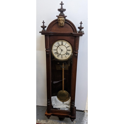 432 - A late 19th century Vienna 8-day wall hanging clock Location: FOYER
If there is no condition report ... 