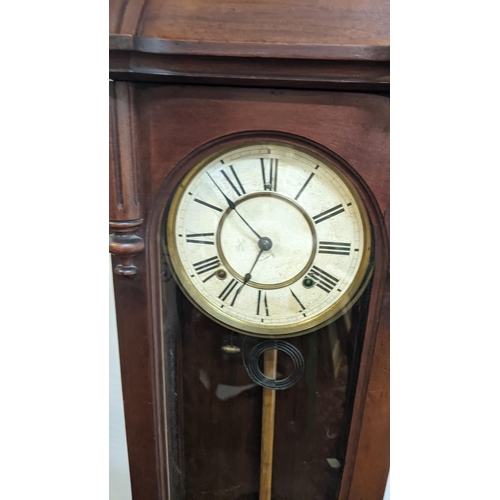 432 - A late 19th century Vienna 8-day wall hanging clock Location: FOYER
If there is no condition report ... 