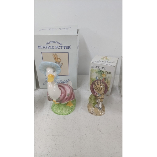 538 - A collection of Beswick ceramic models to include Jemima Puddle-duck with gold printed back plate al... 