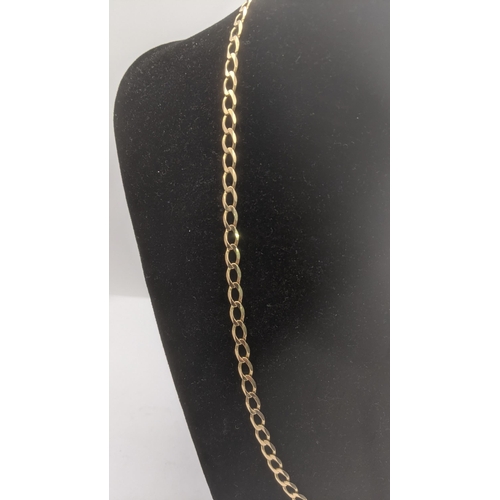 32 - A 9ct yellow gold curb link chain, 55cm long, link width approx 4.6mm, 11.9g
Location:CAB1
If there ... 