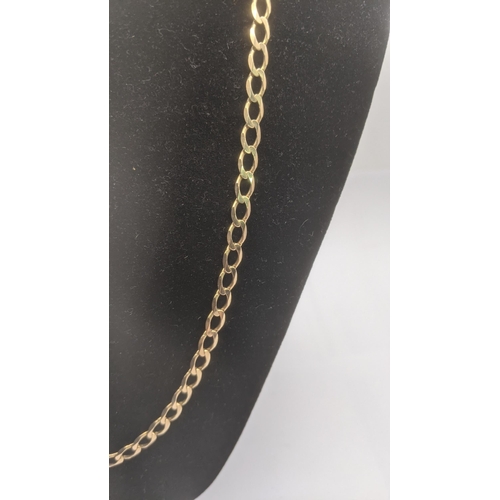 32 - A 9ct yellow gold curb link chain, 55cm long, link width approx 4.6mm, 11.9g
Location:CAB1
If there ... 