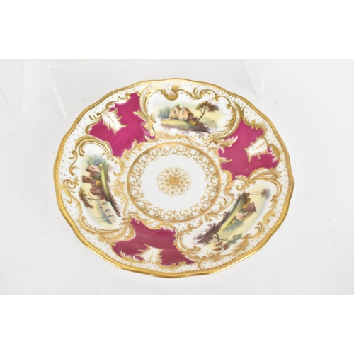 106 - A selection of 19th century porcelain tea ware to include a circa 1825 Ridgway creamer, two cups and... 