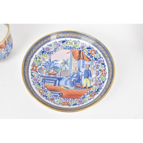 12 - An early 19th century Masons saucer-dish and cup and saucer, circa 1810-13, transfer-printed in unde... 