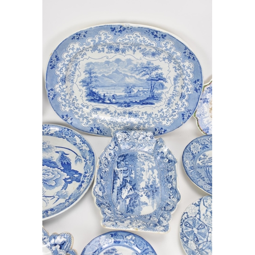 23 - A selection of Masons 19th century blue and white transfer-printed ceramics to include a dessert dis... 