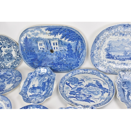 23 - A selection of Masons 19th century blue and white transfer-printed ceramics to include a dessert dis... 