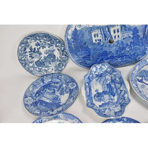 23 - A selection of Masons 19th century blue and white transfer-printed ceramics to include a dessert dis... 