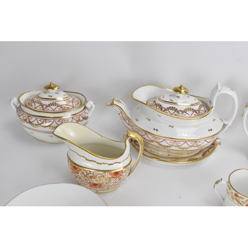 34 - A selection of early 19th century Masons tea ware, pattern no 774, consisting of a teapot and stands... 