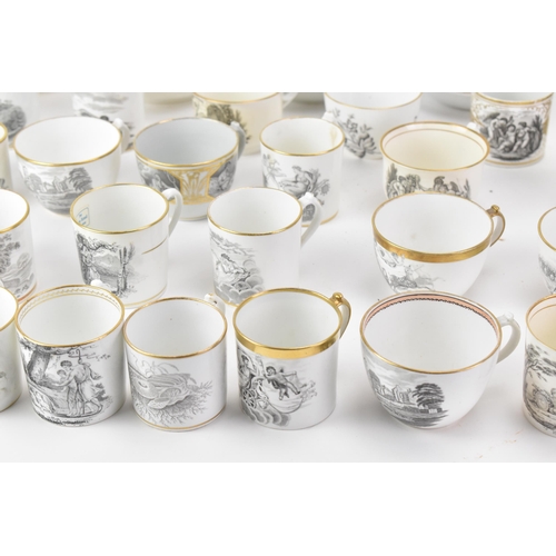 47 - A selection of early 19th century Masons tea ware, each piece bat printed with gilt highlights, depi... 