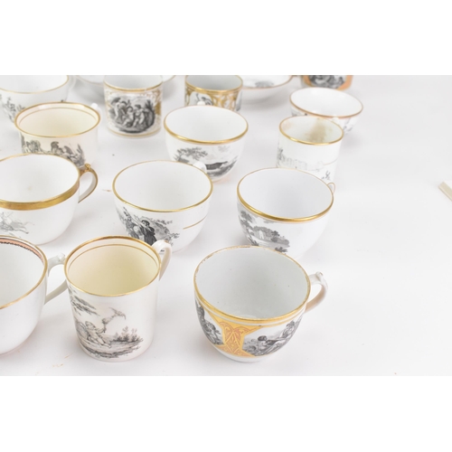 47 - A selection of early 19th century Masons tea ware, each piece bat printed with gilt highlights, depi... 