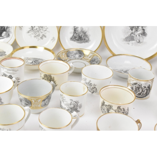 47 - A selection of early 19th century Masons tea ware, each piece bat printed with gilt highlights, depi... 