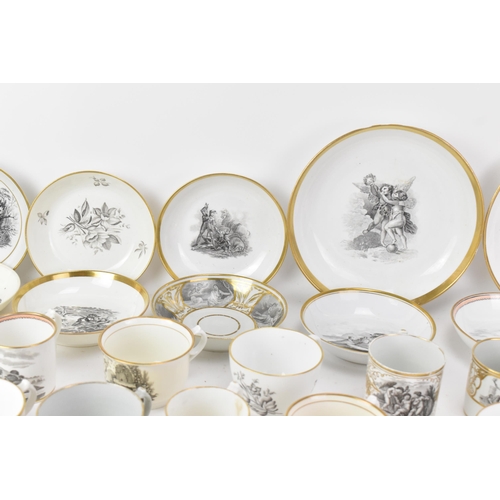 47 - A selection of early 19th century Masons tea ware, each piece bat printed with gilt highlights, depi... 