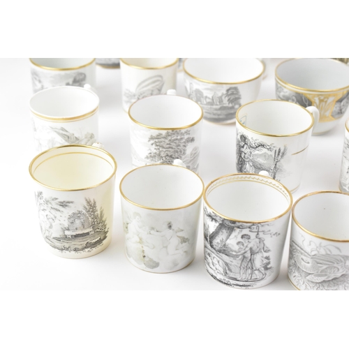 47 - A selection of early 19th century Masons tea ware, each piece bat printed with gilt highlights, depi... 