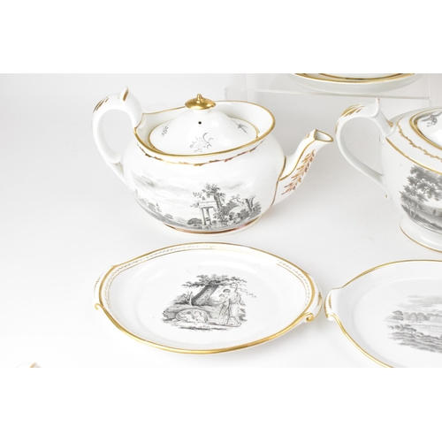 48 - A selection of early 19th century Masons tea ware, each piece bat printed with gilt highlights, depi... 