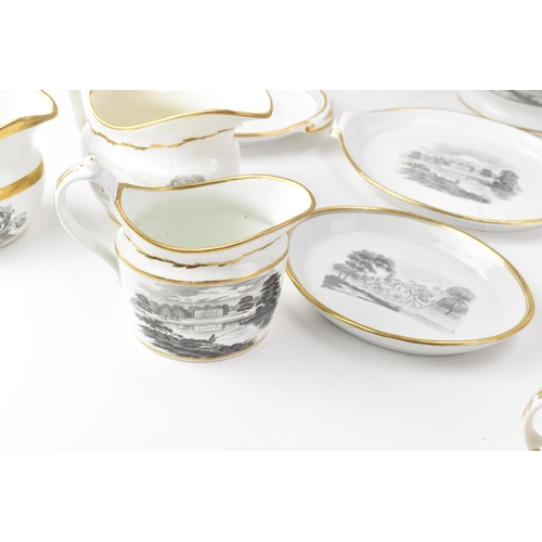 48 - A selection of early 19th century Masons tea ware, each piece bat printed with gilt highlights, depi... 