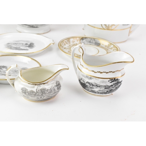 48 - A selection of early 19th century Masons tea ware, each piece bat printed with gilt highlights, depi... 