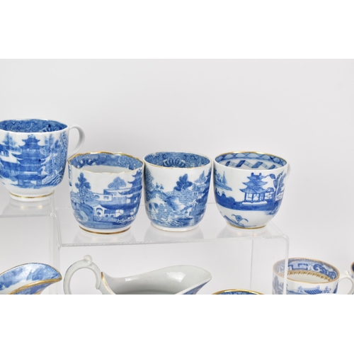 53 - A large selection of 19th century Masons teaware, each blue and white transfer-printed in the Chines... 