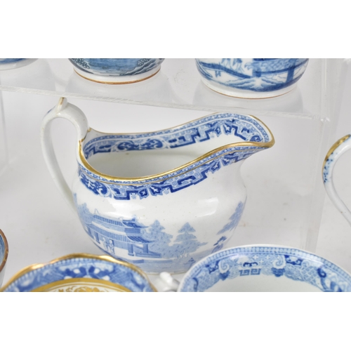 53 - A large selection of 19th century Masons teaware, each blue and white transfer-printed in the Chines... 