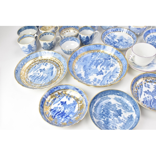 53 - A large selection of 19th century Masons teaware, each blue and white transfer-printed in the Chines... 